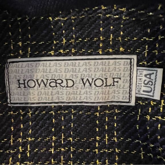 Vintage Woward Wolf Navy & Gold Metallic Tweed Blazer size 8 - Picture 9 of 11